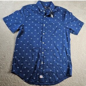 NWT's Men's Vineyard Vines Slim Fit Murray Shirt SS‎ Crossed Fish Bone Moonshine